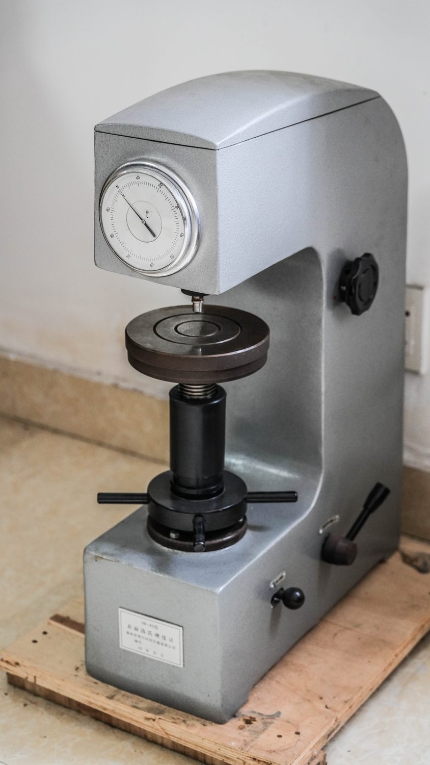 Rockwell hardness tester used for mechanical-property checks on stainless steel washers