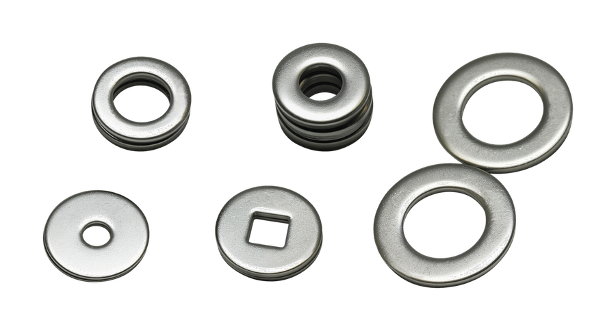 Custom and non-standard stainless steel washers — mixed assortment made to OEM drawings