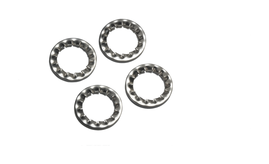 Stainless steel internal and external serrated tooth lock washers