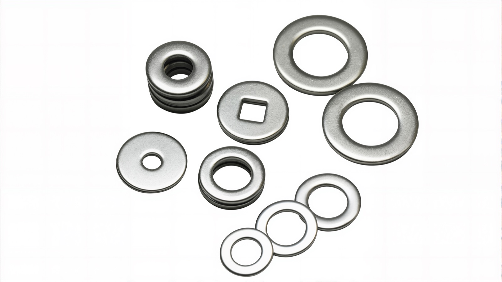 Assortment of 316 stainless steel washers suited to marine and offshore service